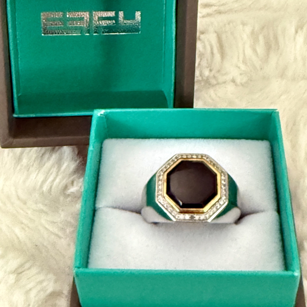 Effy Black and Gold Octagon Ring